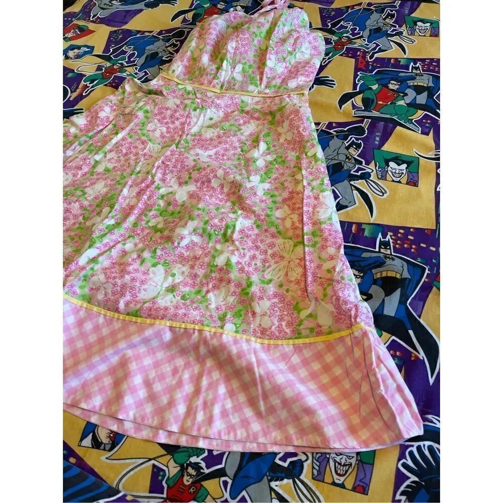 Vintage Lilly Pulitzer size 4 halter floral butterfly dress - vintage VTG Y2K gi - Picture 2 of 6